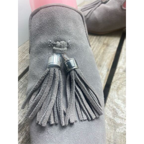 Franco Sarto Gray Suede Tassel Loafers Women’s Size 8.5M Slip On Flats Comfort - Picture 7 of 11